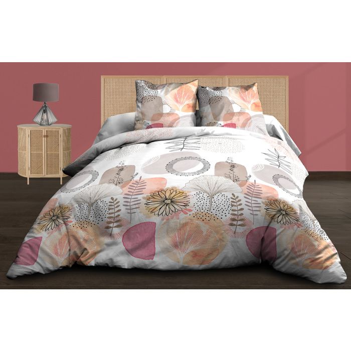 Parure Drap plat + drap-housse 160x200 + 2 T - Pur coton 57 fils - Aquarel Parure Drap plat + drap-housse 160x200 + 2 T - Pur coton 57 fils - Aquarel