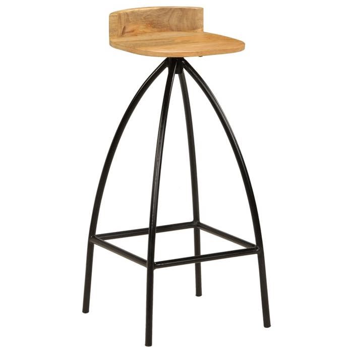 SARA* NEW Tabouret de pub/siège comptoir/ Chaises Haute Bar - KENNETH - lot de 2 - bois de manguier solide 9.8 Kg CL4965
