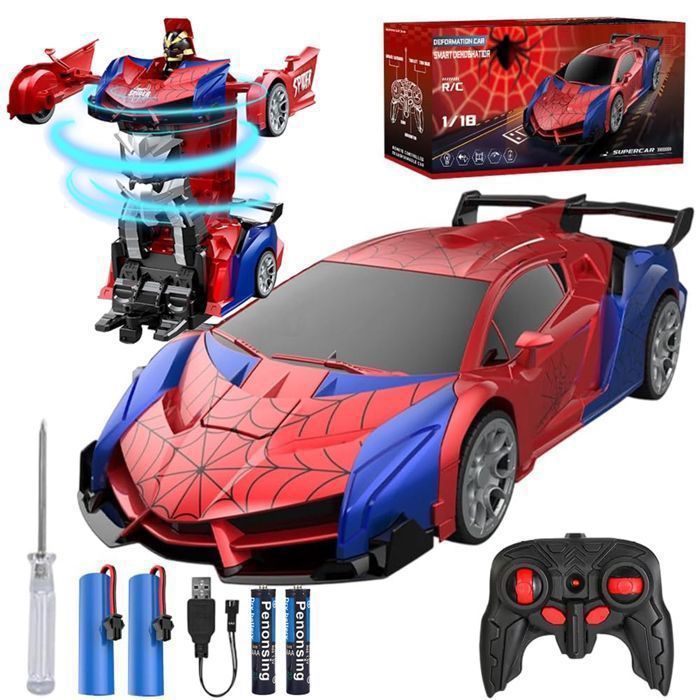 Spider Voiture RC Cascade – 4x4 Tout-terrain, 360° Flip, LED – Pour Enfants 3-12 Ans