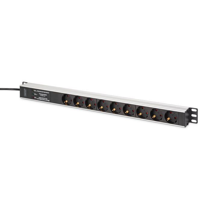 Multiprise - DIGITUS - DN-95438 - 9 Prises - Filtre Réseau - Protection Surtensions