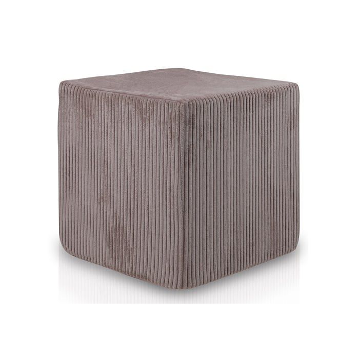 Block Pouf repose-pieds en velours à côtes entièrement déhoussable tabouret carré rembourré 40x40 cm Rose Poudré Sz61 Ecopuf
