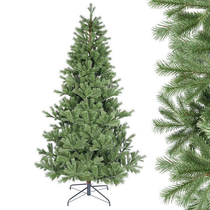 Sapin De Noël Slim LOGAN 210 Cm - 1432 Branches PE+PVC, Ouverture Parapluie, Réaliste - 5