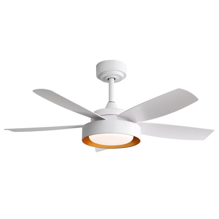 Ventilateur de plafond - 42 pouces - LED 22W dimmable - Télécommande - Moteur DC réversible - Blanc - Truxen