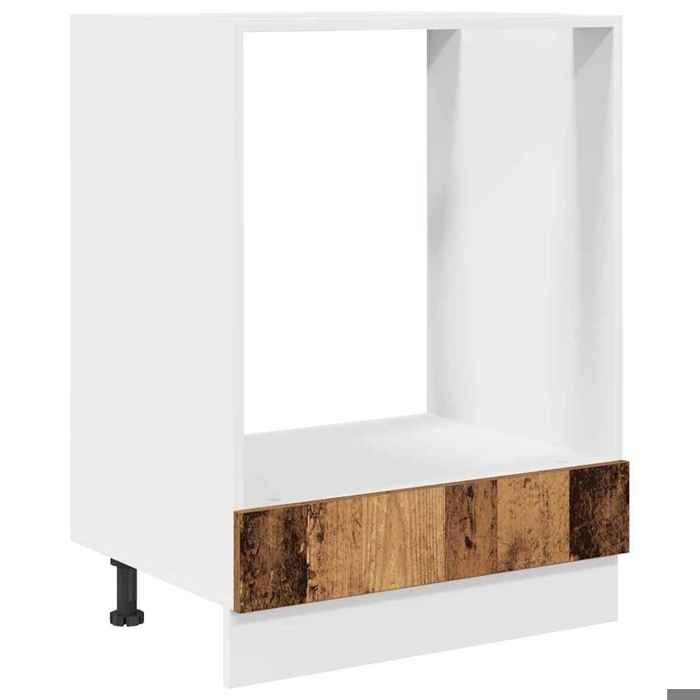 BEL-ACHAT* Meuble de stockage Moderne - design bas - Colonne Armoire de four Riga Bois ancien 60x46x815cm @Promo5202287