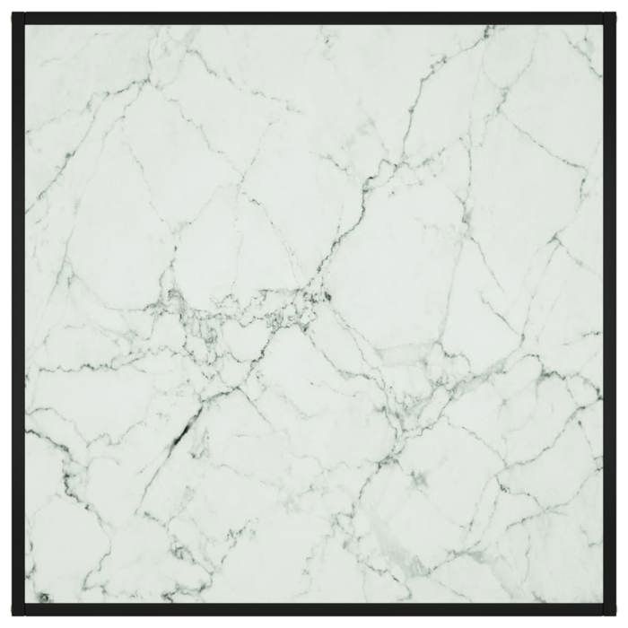 Table basse en verre marbre - vidaxl - 90x90x50 cm - Noir et blanc - Verre trempé - Épaisseur 5 mm - À monter soi-même