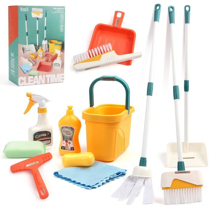 Novatool Lot De 2 Petits Balais Voyage - 40 Cm, Paille De Riz, Manche Court, Pour Enfants, Camping, Terrasse