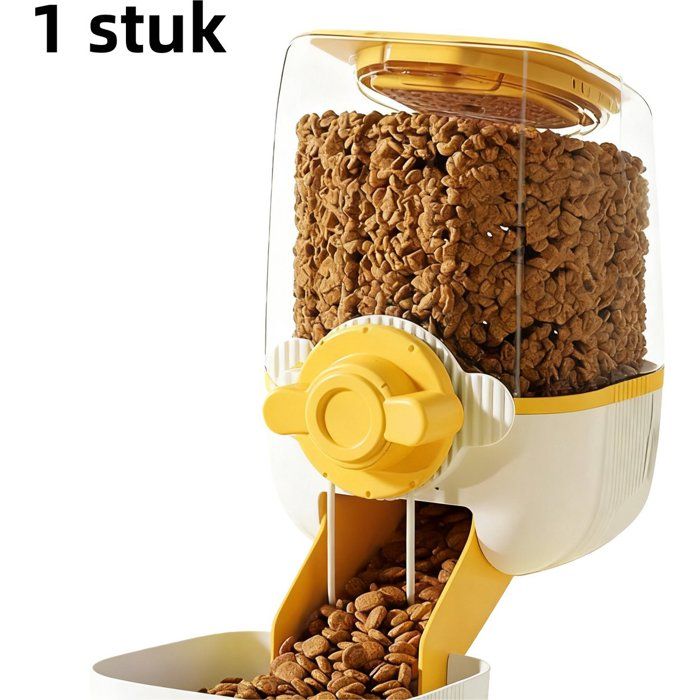 1 article - Distributeur de croquettes suspendu - Grande capacité - Distributeur automatique pour chiens et chats - Jaune