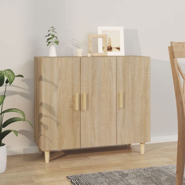SALE 2026 Armoire/Cabinet à tiroirs Brun - Buffet chêne sonoma 90x34x80cm - bois dingénierie PRO652817572