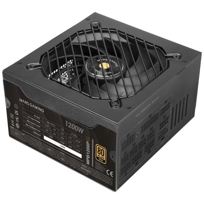 Alimentation PC Mars Gaming MPB1200PSI 80 Plus Gold ATX 3.1 PCIe 5.1 Garantie - vue 3