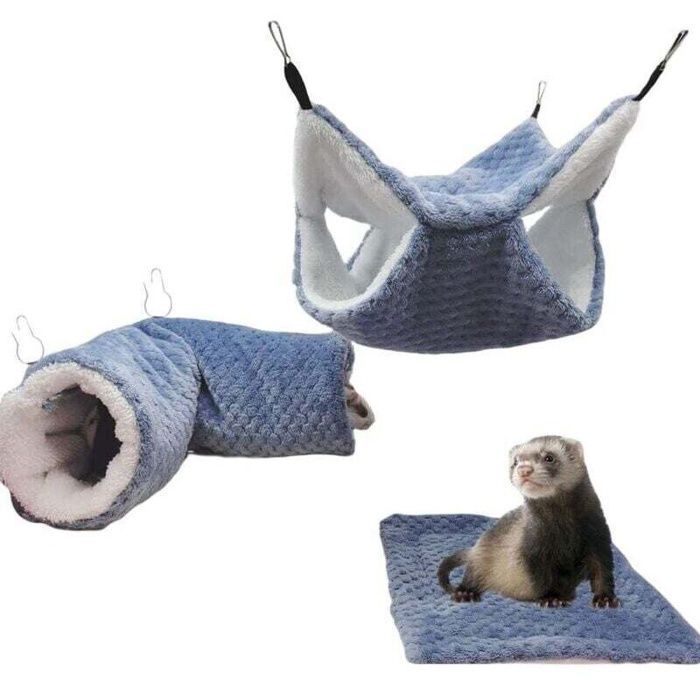 Ensemble de 3 hamacs pour hamsters et cochons dInde — Comprend un tunnel suspendu et un lit douillet