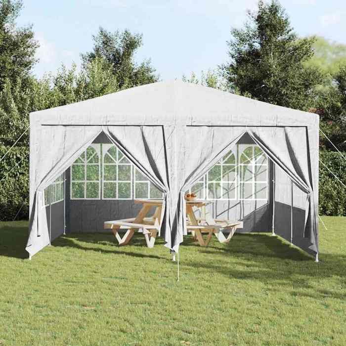 Tente de fête Durable - JILI - Pavillon de Jardin 100% Protection UVBlanc 400x400x266 cm Polyéthylène 3038027247