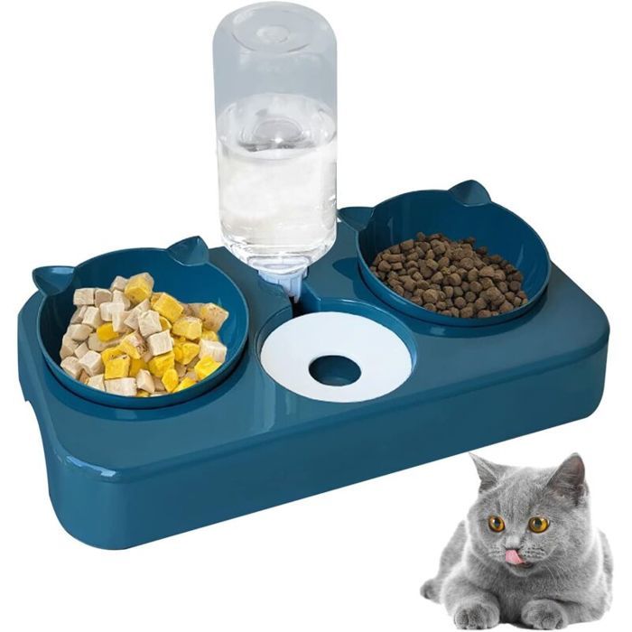 Gamelles pour Chat Bol Animaux Abreuvoir Pet Bowl Gamelle Chat para Deau et de Nourriture 3 en 1 Distributeur Deau Automatique