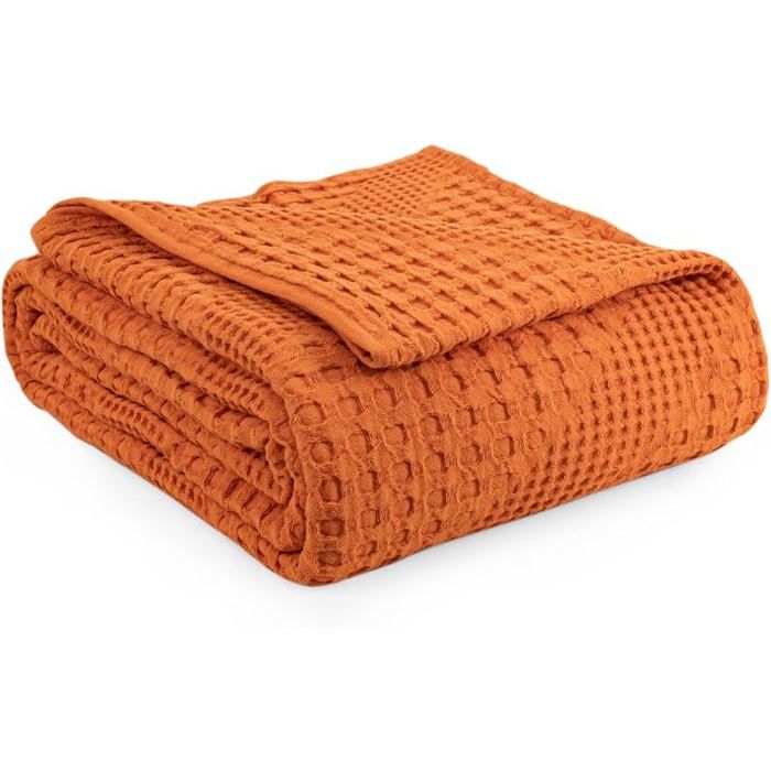 Coure douce couvre-lit 100 % coton pour fauteuil canapé lit simple housse de canapé et 120 x 180 cm Orange