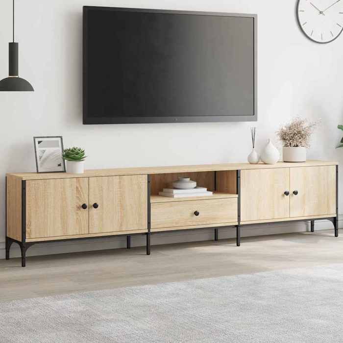 Sale juilletMeuble TV - vidaXL - bois dingénierie - chêne sonoma - avec tiroir - 200 x 25 x 44 cm lcy57l