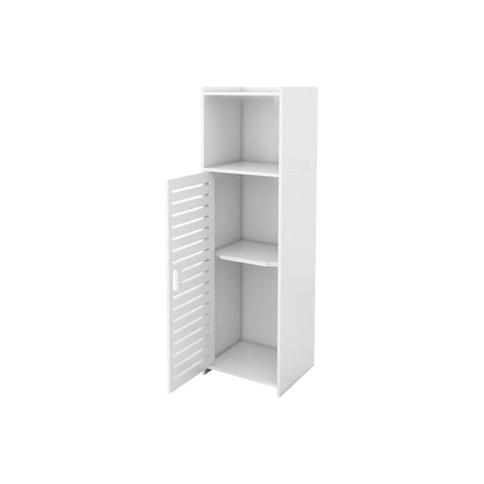 Armoire de salle de bain étroite - LANTUS - 25x22x80 cm - Blanc - PVC résistant à lhumidité - Montage sans outils