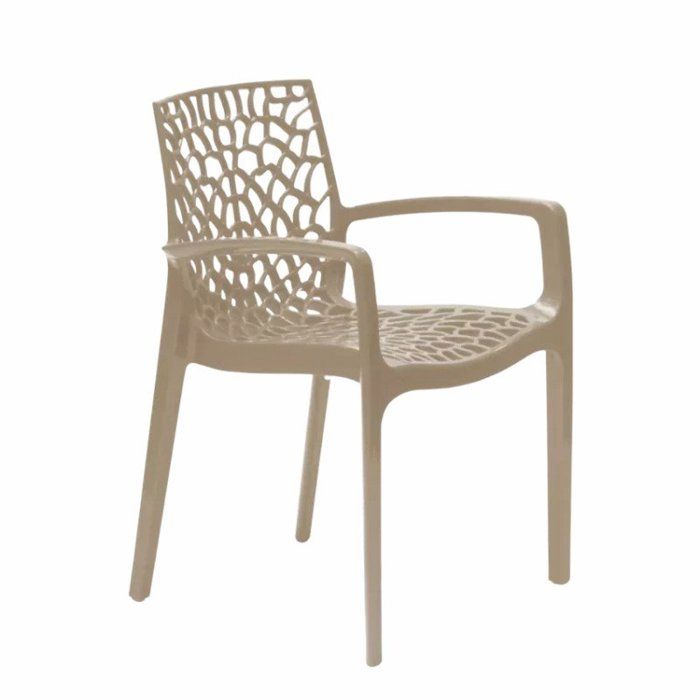 Chaise en Polypropylène avec Accoudoir Fauteuil Design pour Jardin Gruvyer Arm - Beige Chaise en Polypropylène avec Accoudoir Fauteuil Design pour Jardin Gruvyer Arm - Beige