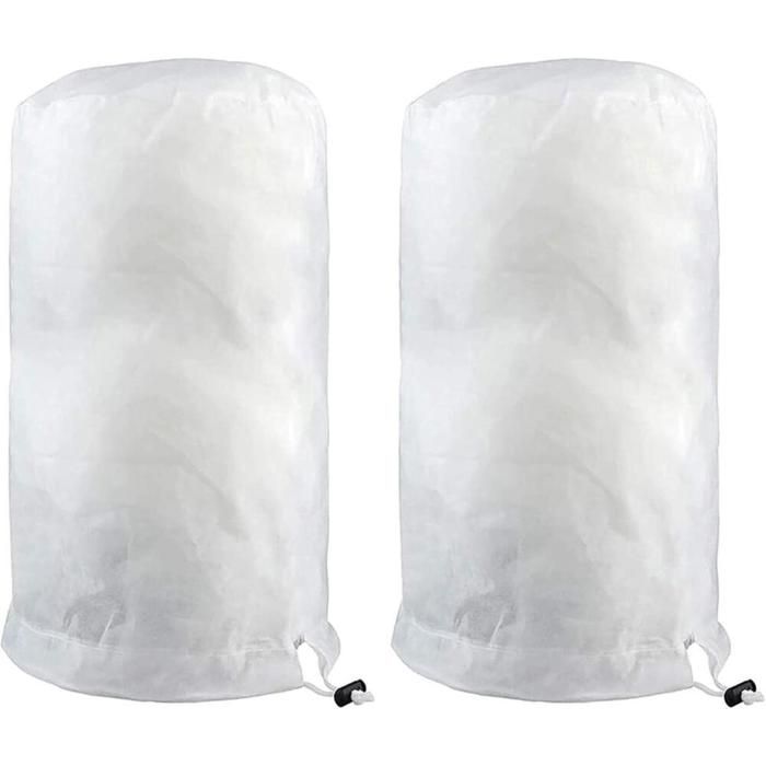 Lot de 2 Housses dHivernage Plantes 200x240cm Voile de Protection Anti-Gel avec Cordon et Glissière Blanc