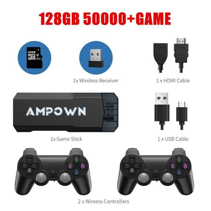 Console de jeu vidéo M8 128G intégrée 40000 jeux Contrôleur sans fil TV Game Stick 4K HD Rétro Console de jeu vidéo M8 128G intégrée 40000 jeux Contrôleur sans fil TV Game Stick 4K HD Rétro