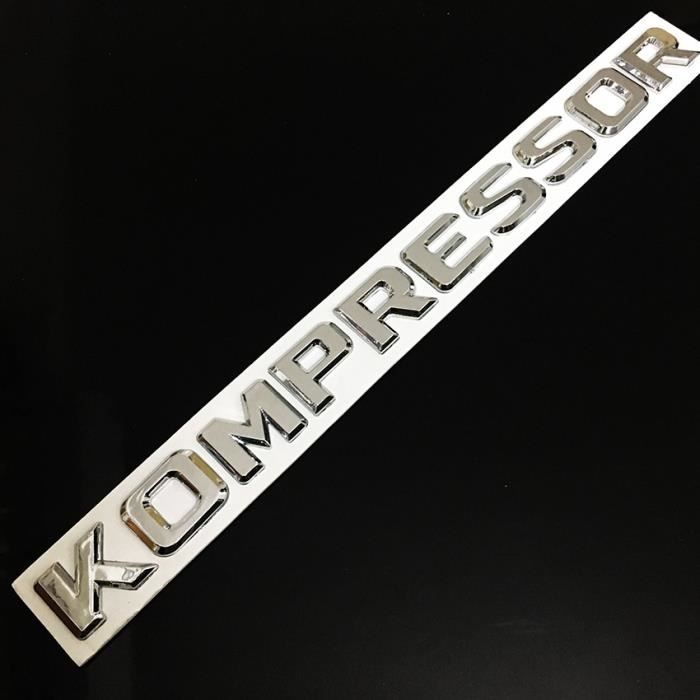 Chrome KOMPRESSOR Lettres Tronc Fender Badge Emblem Emblems Decal Sticker pour Mercedes Benz