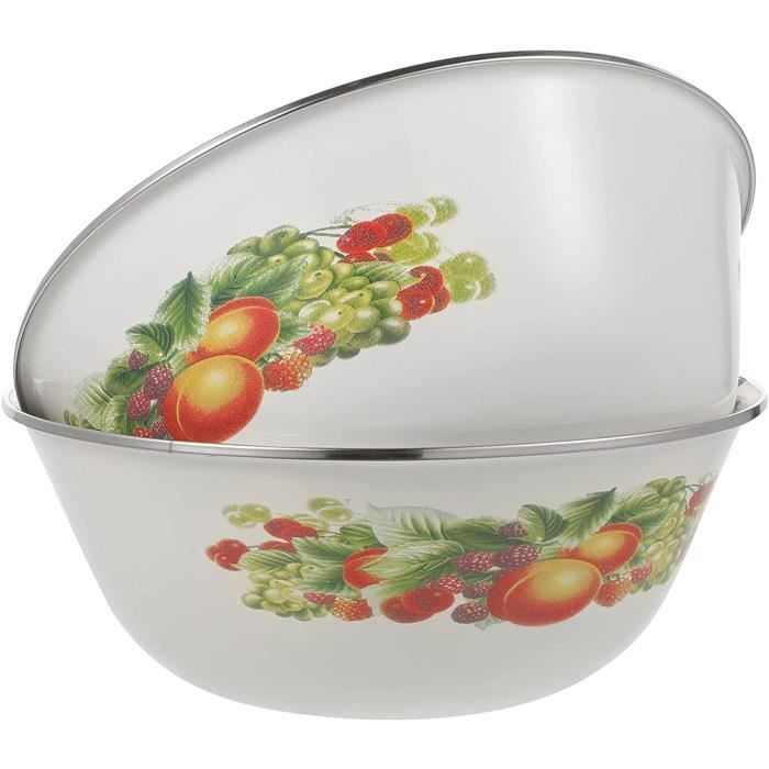 Bol à Mélanger En émail TOPBATHY 36 Cm - Rétro Et Robuste Pour Cuisine