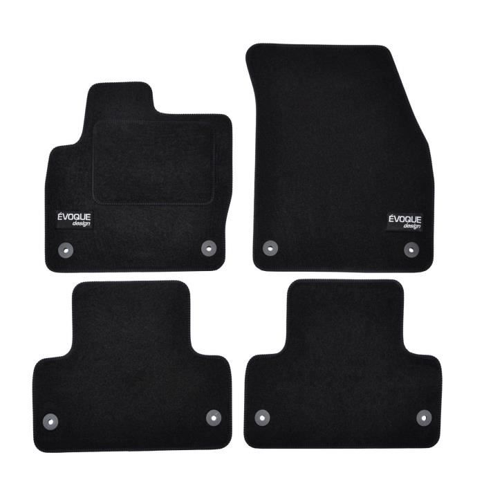 Logo Tapis De Sol Noir Velours Sur Mesure Pour L. Rower Range Rover Evoque depuis 2011, 4pcs, Ajustement précis, Base Antidérapante