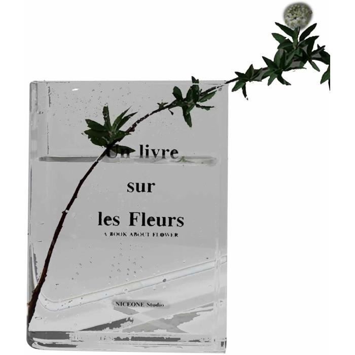 Vase Acrylique Transparent Marron Puransen, Déco Moderne Pour Salon Ou Bureau