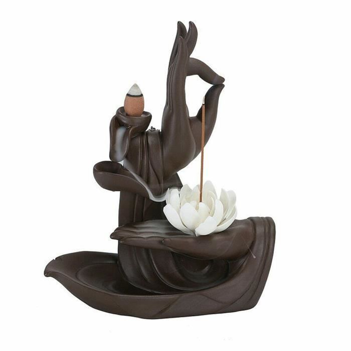 Decor De Bruleur D Encens En Bois De Santal A La Main De Bouddha Zen Sable Violet En Ceramique Multicolore 5927 Cdiscount Maison