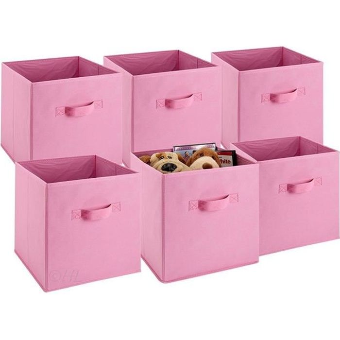 6pcs Boite De Rangement Tissu Non Tisse Pliable Tiroir De Stockage