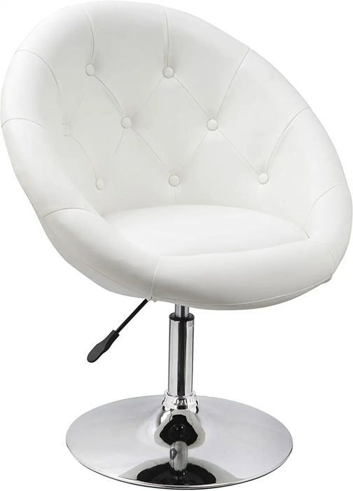 fauteuil oeuf capitonné design cuir pu chaise bureau blanc fal09001