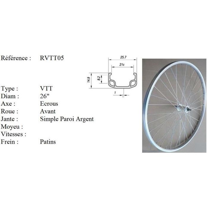 Roue arriere vtt sales 26 pouces 9 vitesses
