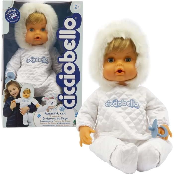 cicciobello bonhomme de neige poupon 42 cm corps souple tenue hiver pleure sans sa t tine 1 t tine jouet pour enfants d s 2 a