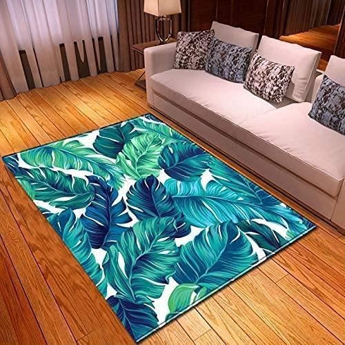 Tropical Plante Tapis, Jeune Chambre Chevet Antidérapant Rug, 3D Vert