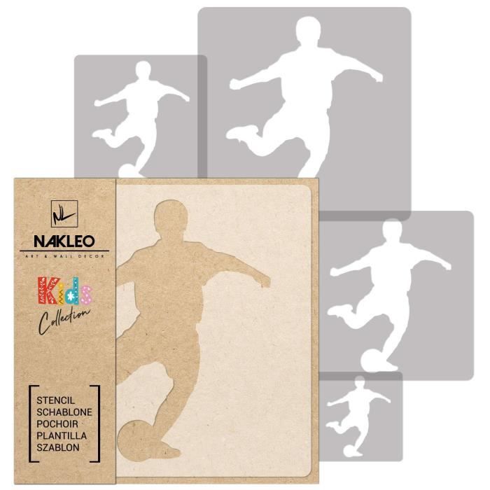 Kit De 12 Pochoirs Football – Réutilisables Et Lavables – Pour Décorer Murs, Tissus, Meubles – Idéal DIY Et Bricolage Enfant