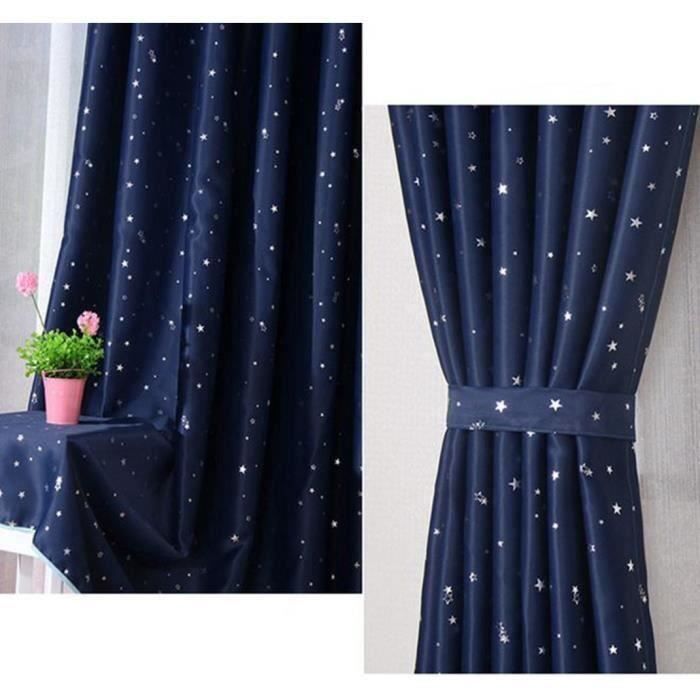 Rideaux - 130x150 cm - Isolant thermique - Motif étoile - 2 pièces