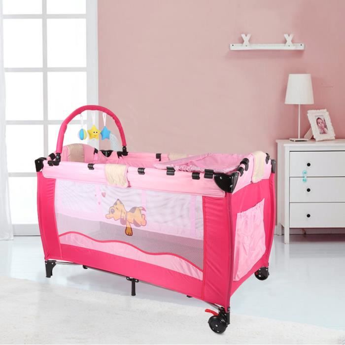 Luxs Lit Bebe Rouge Lit Pliant Pour Enfant Lit De Jeu Modele De