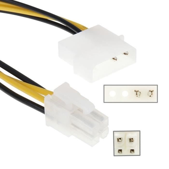 Cable Connecteur Carte Mere Molex Ide 2 Broches A 4 Broches Atx P4 12v Atx Cpu Adaptateur Prix Pas Cher Cdiscount