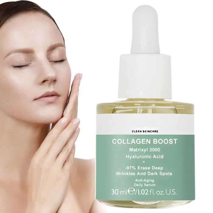 Sérum Visage Anti-âge - Acide Hyaluronique & Vitamine C - Hydratant Repulpant - 75 Ml