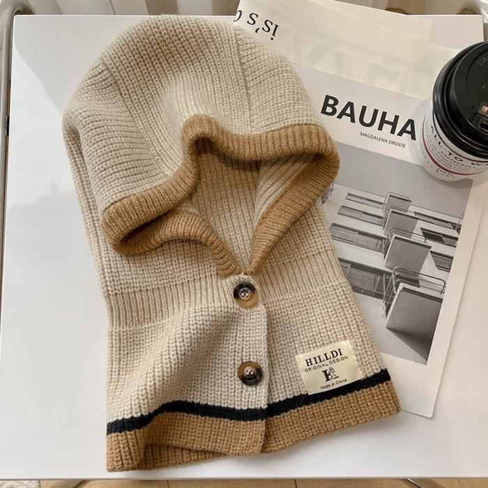 Cagoule D'hiver En Tricot Pour Femme - Écharpe à Capuche Intégrée, Chaude Et Imperméable (plusieurs Coloris)
