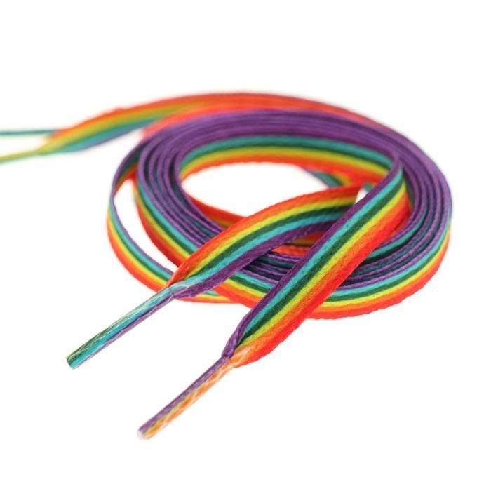 Valeur 140cm Lacet arc en ciel d grad de couleur coupe basse
