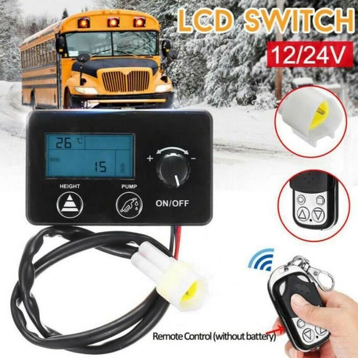 Commutateur LCD + Télécommande Pour Chauffage Parking Diesel 12V/24V - Contrôleur Thermostat Pour Chauffage Air 3kW 5kW 8kW