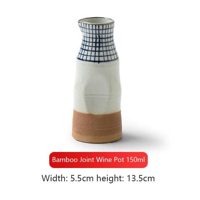 Bouteille à Saké En Céramique - Design Traditionnel Japonais, Double Paroi Pour Glaçons - Capacité 300 Ml - Idéal Pour Dégustation à La Maison - 13