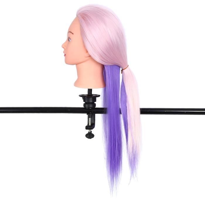 Tête De Mannequin Pour Coiffure (display) - Hauteur 42 Cm, Couleur Brun Foncé - PVC, Neuf