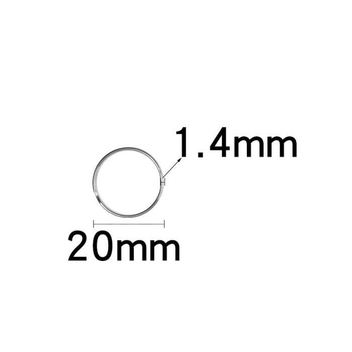 Couleur Or taille 25mm Anneaux Porte-clés plaqué enanneau rond fendu de