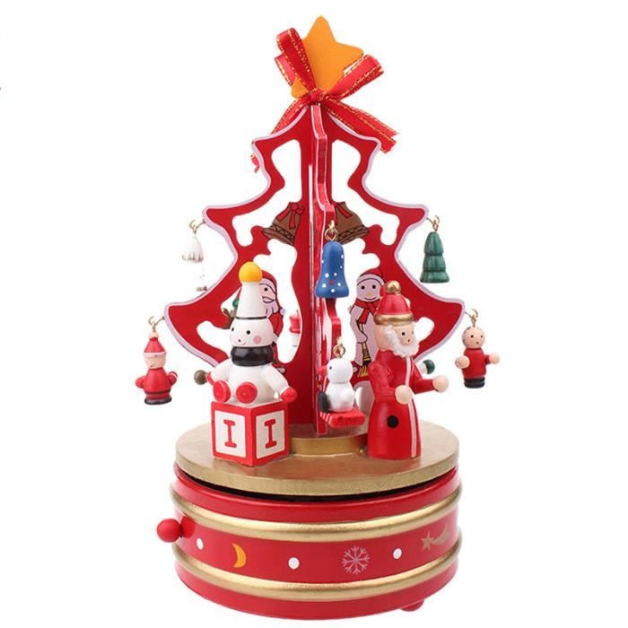 NAVESO Boîte à Musique Sapin De Noël En Bois - Décoration Noël Créative Avec Accessoires DIY