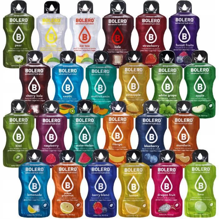 Sachets Bolero pour SodaStream Mixed Flavours 24 pièces Cdiscount Au