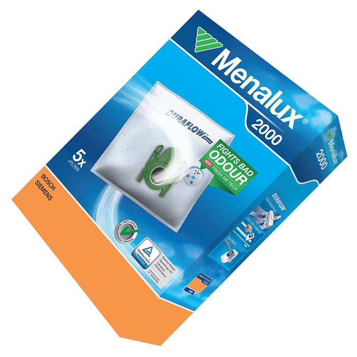 Lot de 5 sacs Menalux 2000 pour aspirateur BOSCH