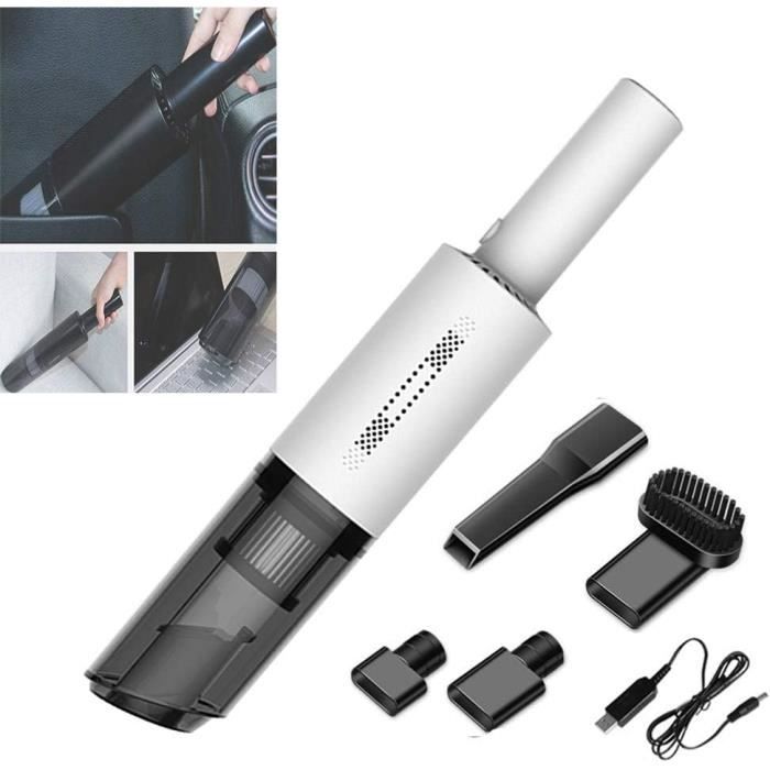 Aspirateur à Main Sans Fil 120W Aspirateur de Voiture Portable Rechargeable Utilisation Humide et Sèche pour Voiture Maison Poils d'Animaux