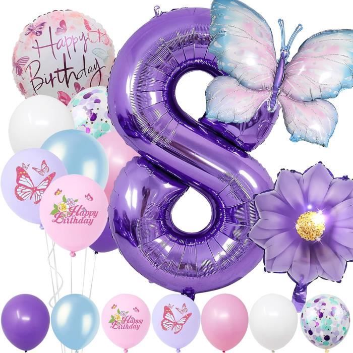 Weenkeey 3 Ans Papillon Anniversaire Ballon Jumbo Violet Papillon