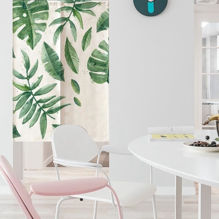 FATTTYCY Rideau Japonais Noren Séparateur De Porte En Bambou Vert Pour