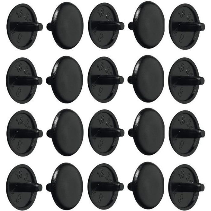 cache-écrous M8 noir Cache-vis Bouche-trou Bouchons de tuyau pour la clé 13 25 pcs 